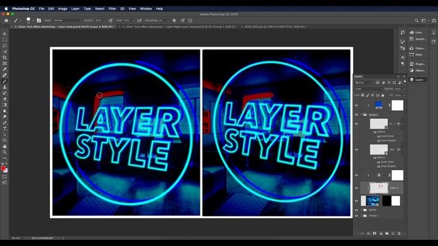 Glow Text Effect in Adobe Photoshop | Layer Style, Blending Options смотреть онлайн