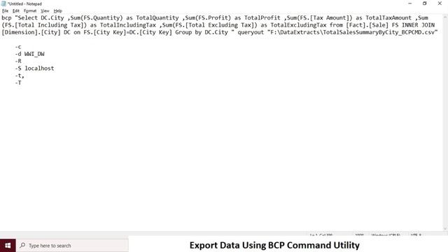 Using BCP Command for Query Result set Data Export as File смотреть онлайн