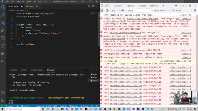 What is CORS and How to solve CORS error in Node.js (Express.js) смотреть онлайн