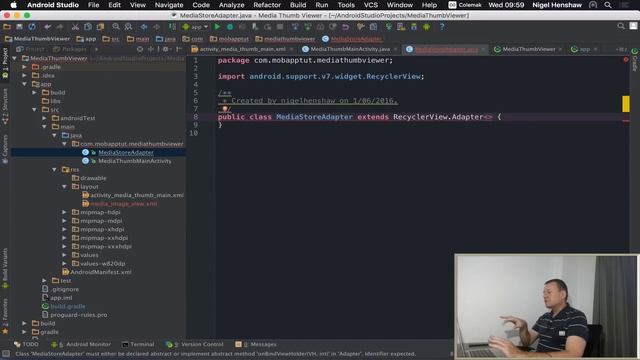 Android development tutorial creating media thumbnail viewer - Part2 RecyclerView adapter смотреть онлайн