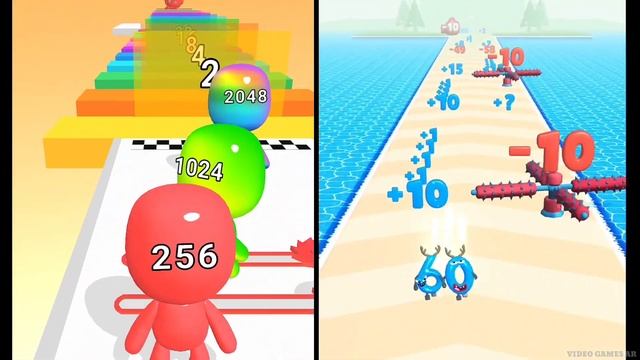Number Master vs Man Runner 2048 | Jelly Run 2048 смотреть онлайн