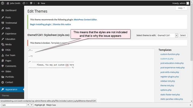 WordPress. Troubleshooter. How To Deal With "This Theme Is Broken. Template Is Missing." Error смотреть онлайн
