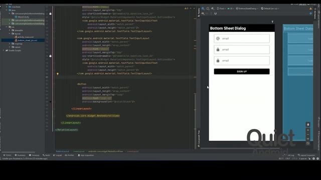 Android Bottom Sheet Dialog | Material Design| Android Studio | Java смотреть онлайн