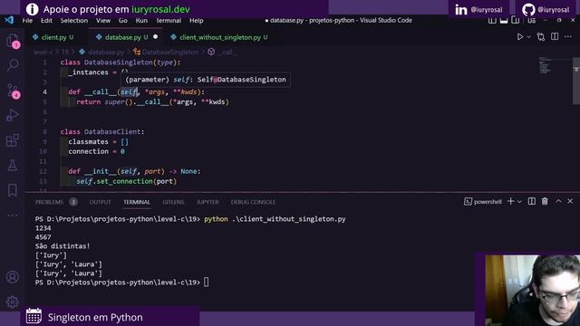 Padrões de Projeto: Singleton | Projetos em Python para Iniciantes [C4] смотреть онлайн