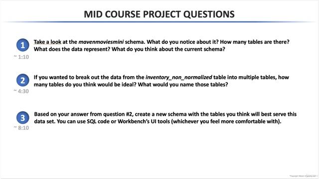 MySQL Database Administration - SQL Database for Beginners - Assignment Mid Course Project смотреть онлайн