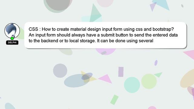 CSS : How to create material design input form using css and bootstrap?