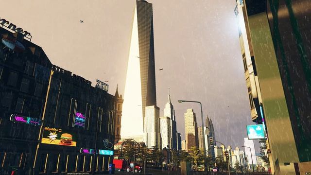 4K Cities Skylines - Freedom Tower full day time-lapse [Ground View] смотреть онлайн