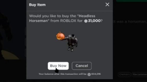 Buying the Headless Horseman Package! (Headless Head) | ROBLOX