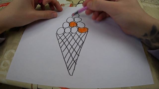 Drawing pop it ice cream for kids / Рисование поп ит мороженое для детей смотреть онлайн