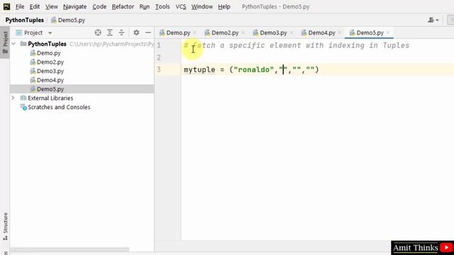 Indexing in Python Tuples with Eamples | Amit Thinks смотреть онлайн