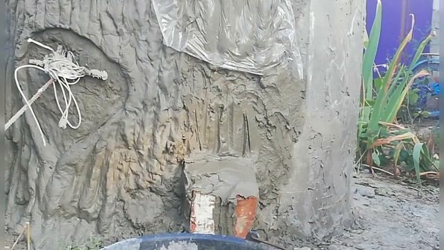 Большой пенек из цемента, декор для сада, садовые фигуры из цемента, декор колодца из бетона. смотреть онлайн