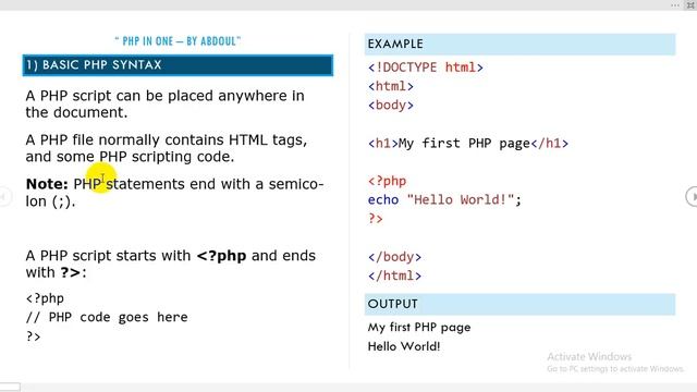 PHP - ( INTRODUCTION + VARIABLES ) смотреть онлайн