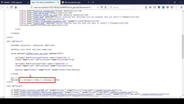 BWAPP | HTML Injection - Reflected GET | All Security Levels