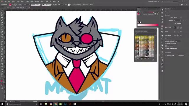 Tutorial - Speedpaint: Making a Vector Twitch Mascot Logo - Illustrator смотреть онлайн