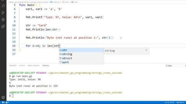 Strings,  Rune,  Unicode and UTF-8 Coding in Go (Golang)