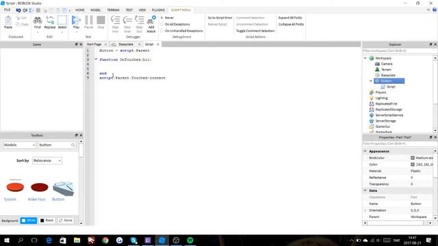 Roblox scripting tutorial [On Touch function] смотреть онлайн