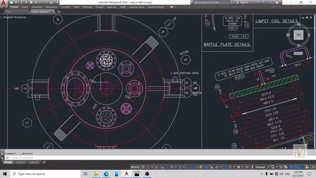Reactor drawing in AutoCAD | Detail drawing | Reactor parts смотреть онлайн