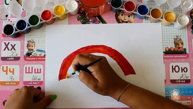 Радуга-Дуга!!! Рисуем Радугу!!! Рисуем Облака!!! Учим Цвета Радуги!!! Детские Раскраски!!! смотреть онлайн