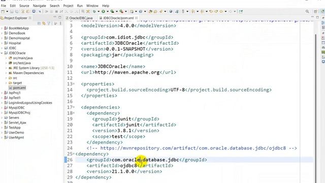 JDBC Setup in eclipse with oracle using maven смотреть онлайн