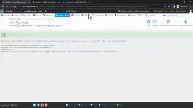 Bezpečnostní MySQL Cache FIX (červenec 2022) - PrestaShop modul смотреть онлайн