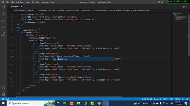 Create a HTML Registration Form using bootstrap-5 || Bootstrap tutorial- Bangla смотреть онлайн