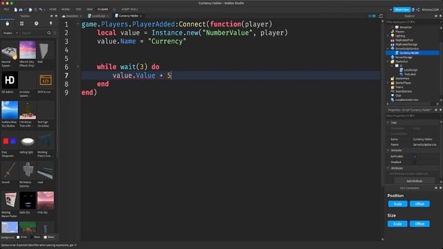 How to make a Money System in roblox STUDIO! смотреть онлайн