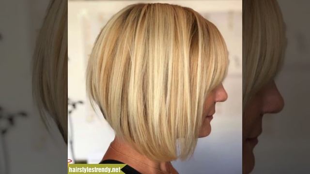 Top 40 Stacked Bob Haircuts With Bangs Trending Short Hair Hairstyles For Round Face смотреть онлайн