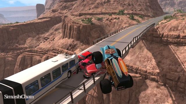 Collapsing Bridge Pileup Car Crashes #27 - BeamNG DRIVE | SmashChan
