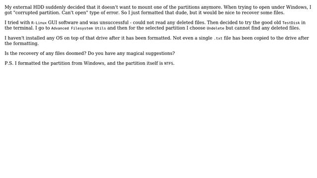 Recover files from formatted partition смотреть онлайн