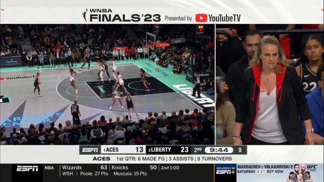 Becky Hammon Interview From Bench During WNBA Finals, Game 4 | Las Vegas Aces vs New York Liberty смотреть онлайн