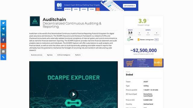 AuditChain рейтинг проекта смотреть онлайн