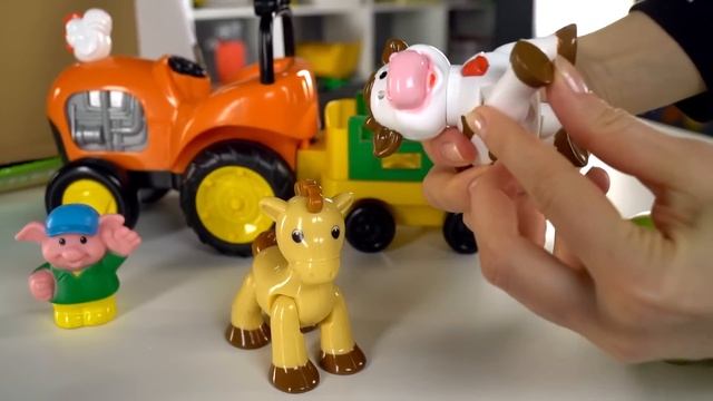 Ам Ням и РАСПАКОВКА - ТРАКТОР с животными - машинка на ферме - Поиграйка с Катей смотреть онлайн