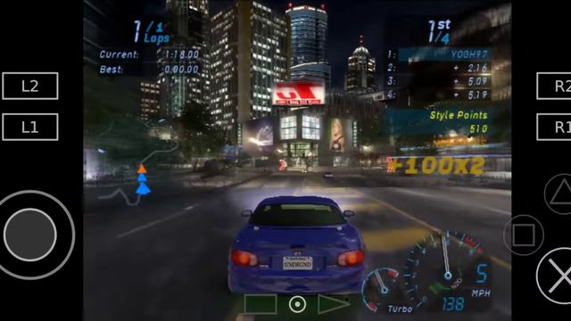 NFS Underground на портативном PS2 #underground #ps2emulator смотреть онлайн