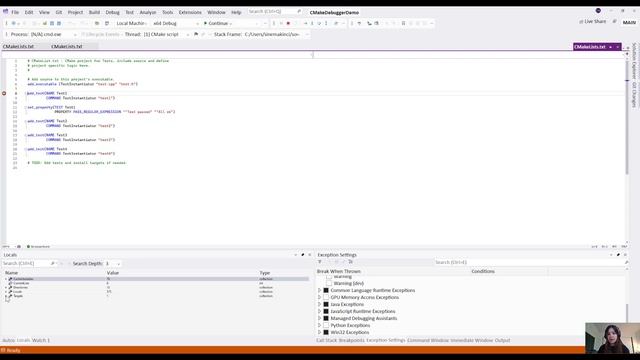 CMake Debugger смотреть онлайн