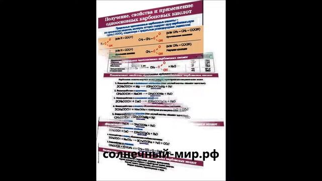 Видео обзор-Таблица Получение,свойства,применение одноосновных предельных карбоновых кислот1000*140 смотреть онлайн