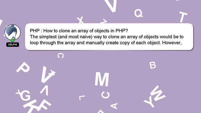 PHP : How to clone an array of objects in PHP? смотреть онлайн