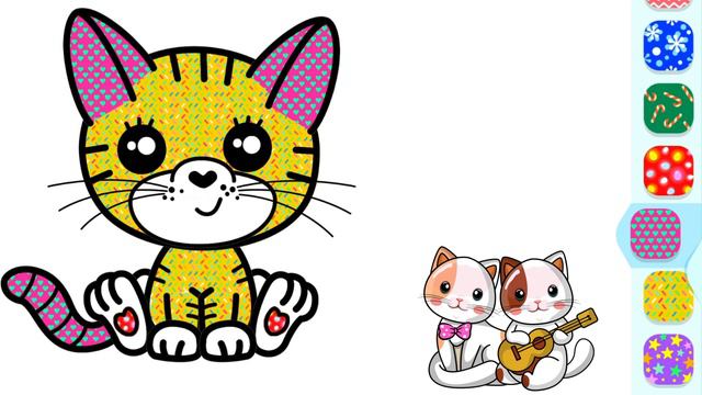 🐈🐱Сoloring book for children. Little kitty. Раскраска для детей. Маленький котенок.🐱♥️ смотреть онлайн