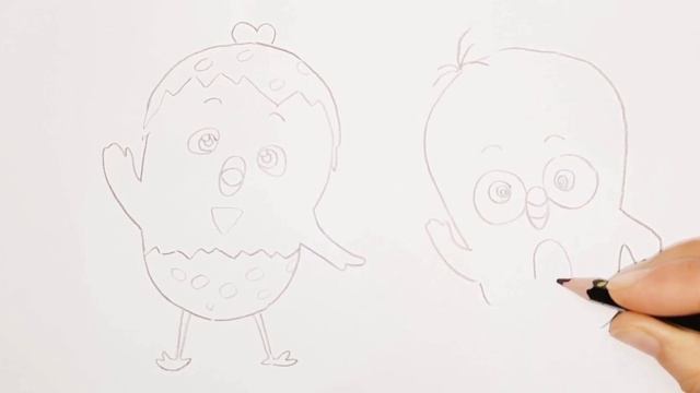 Как нарисовать цыплёнка Комо, Тото и Ворми | Добрый Комо | мультик раскраска для детей смотреть онлайн