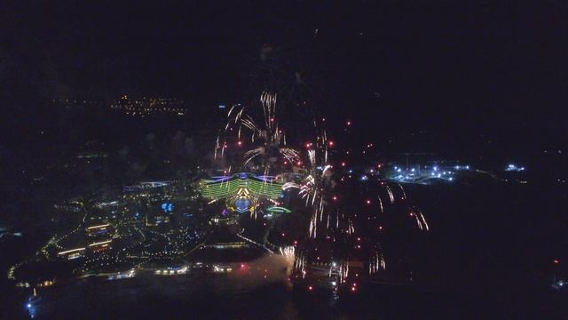 Фейерверк над отелем Мрия. Крым смотреть онлайн
