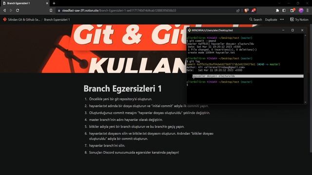 Sıfırdan Git & Github | Branch Egzersizleri 1 #18 смотреть онлайн