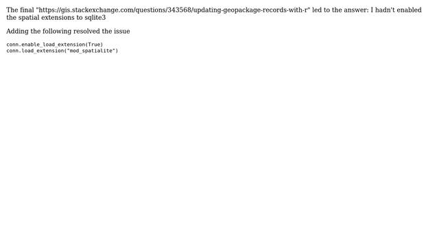 GIS: Error updating geopackage layer attribute in Python using sqlite3 (2 Solutions!!) смотреть онлайн