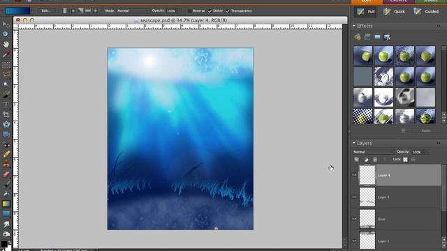 Underwater Scene Photoshop Elements Part 2 смотреть онлайн