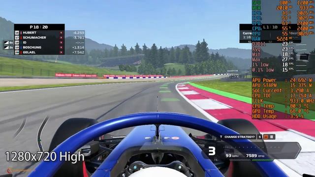 F1 2020 | AMD Ryzen 3 3200U Vega 3 | Gameplay Benchmark смотреть онлайн