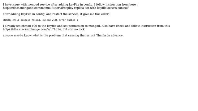 Databases: MongoDB failed to start after adding keyFile config смотреть онлайн