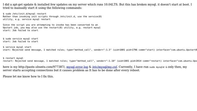 DevOps & SysAdmins: Mysql server doesn't start at boot on Ubuntu 10.04LTS VPS смотреть онлайн