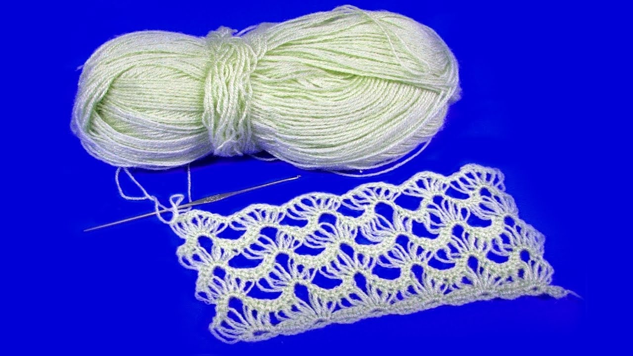 Оригинальный узор для палантина. Вязание крючком мастер класс смотреть онлайн