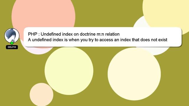 PHP : Undefined index on doctrine m:n relation смотреть онлайн