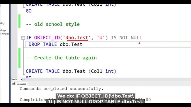 DROP IF EXISTS | SQL Server смотреть онлайн