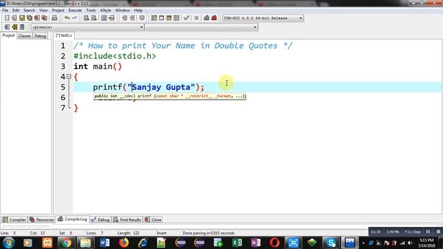 How to print name in double quotes on output screen in c programming | by Sanjay Gupta смотреть онлайн
