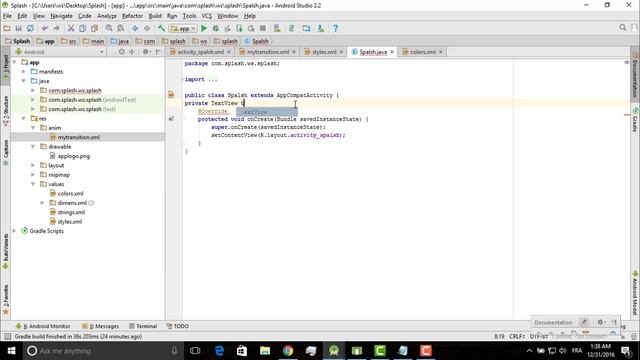 Splash Screen with Transition Animation in Android Studio смотреть онлайн